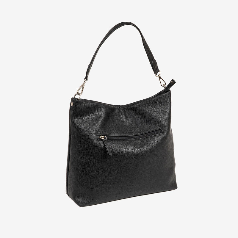 BOLSO DE HOMBRO CON BANDOLERA, COLOR NEGRO, SERIE ABLA. 21x29x12 CM - Matties Bags