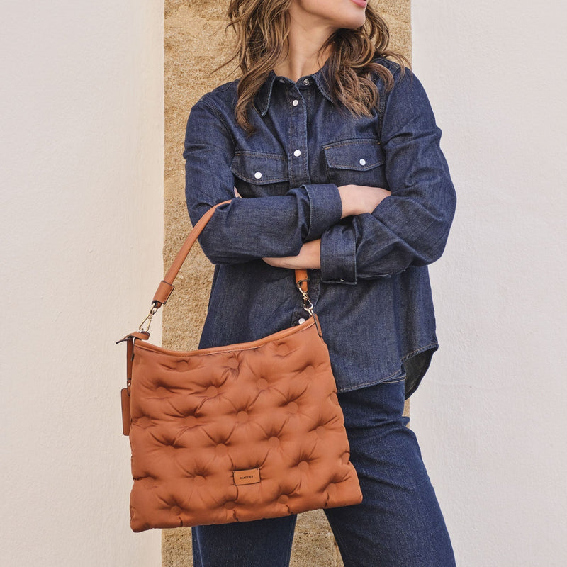 Bolso de hombro con bandolera, Serie acolchado. 36x28x05 cm - Matties Bags