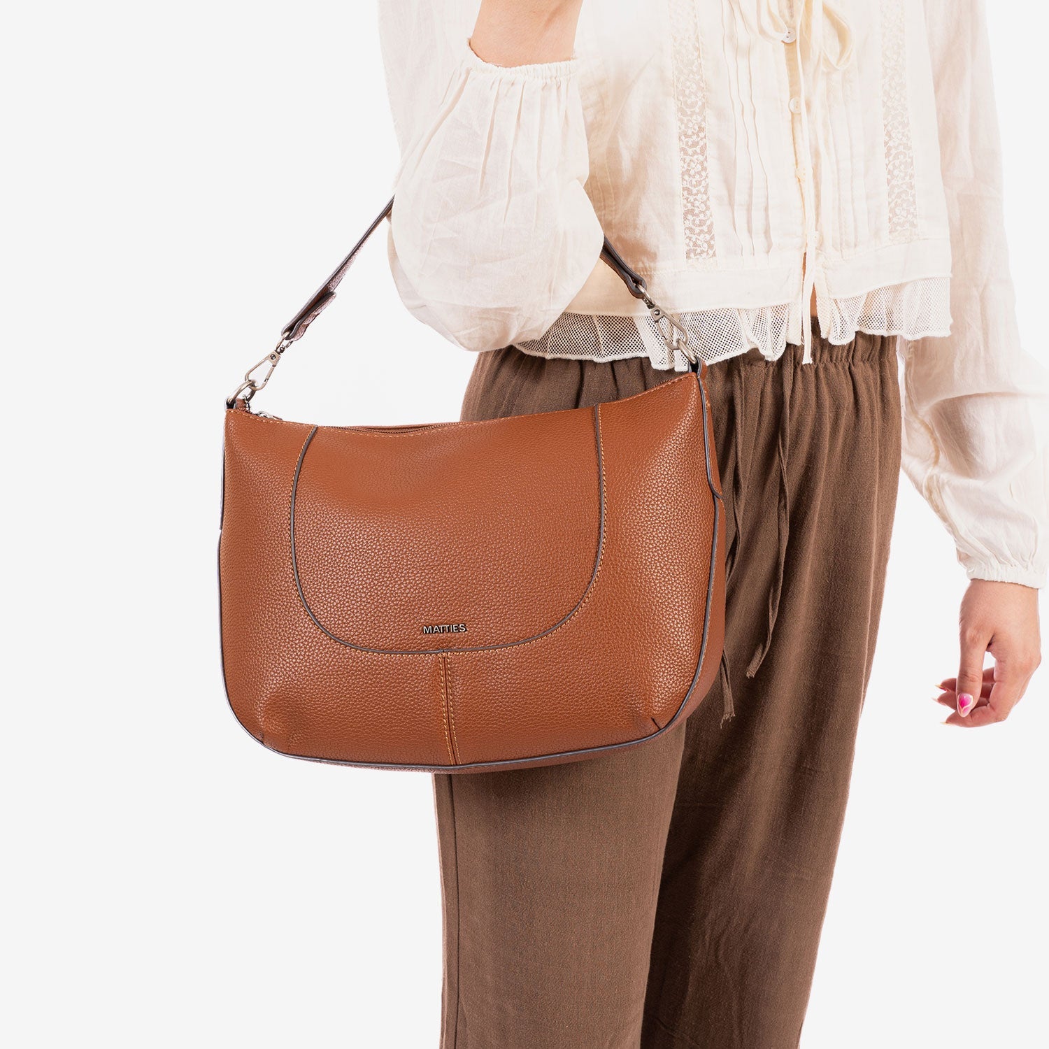 Bolso de hombro con bandolera, Serie cozy. 31x22x11.5 cm - Matties Bags
