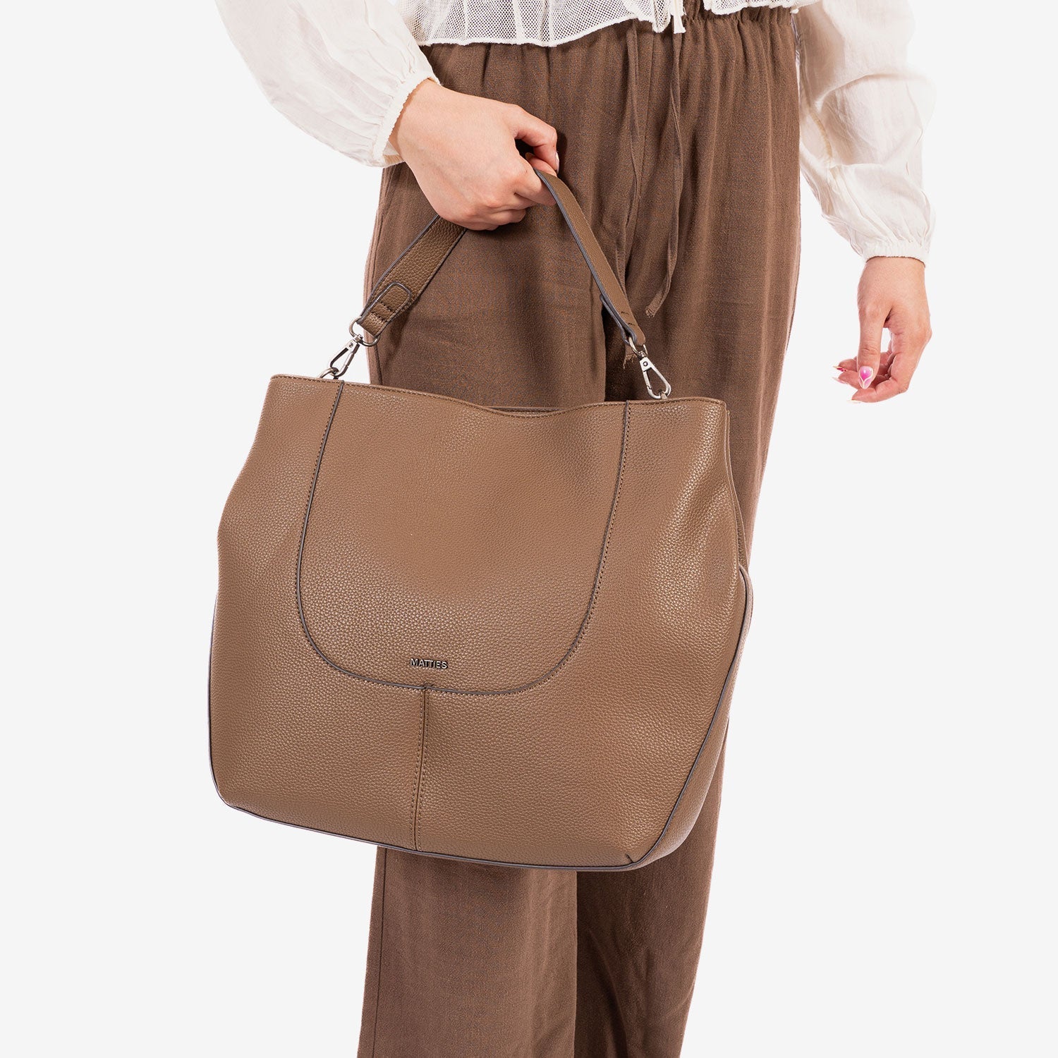 Bolso de hombro con bandolera, Serie cozy. 33.5x31x12 cm - Matties Bags