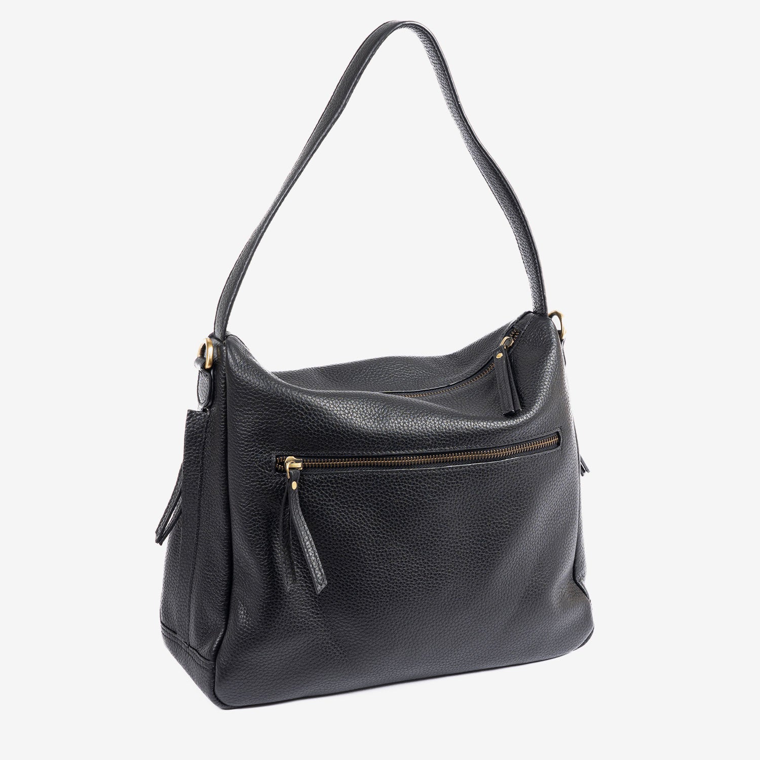 Bolso de hombro con bandolera, Serie floater/leather. 34x29x10 cm - Matties Bags
