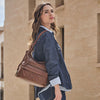 Bolso de hombro convertible en mochila, Serie eva/leather. 28x28x13 cm - Matties Bags