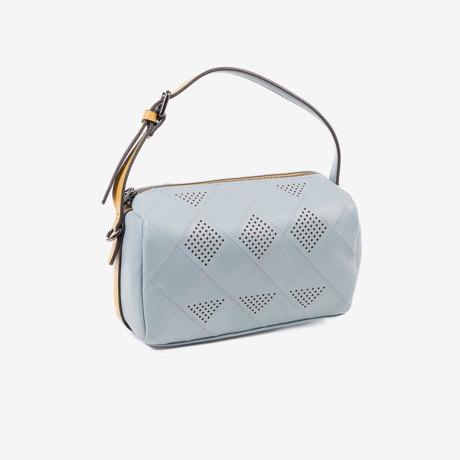 BOLSO DE MANO CON BANDOLERA, COLOR AZUL, SERIE ALHAMA. 22x13x11 CM - Matties Bags