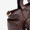 BOLSO DE MANO CON BANDOLERA DE MUJER, COLOR MARRÓN, SERIE PIEL LAVADA. 28x19x11 cm - Matties Bags