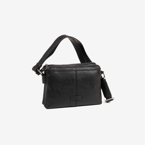BOLSO DE MUJER, COLOR NEGRO - V, SERIE NEW CLASSIC. 24x16x07 CM - Matties Bags