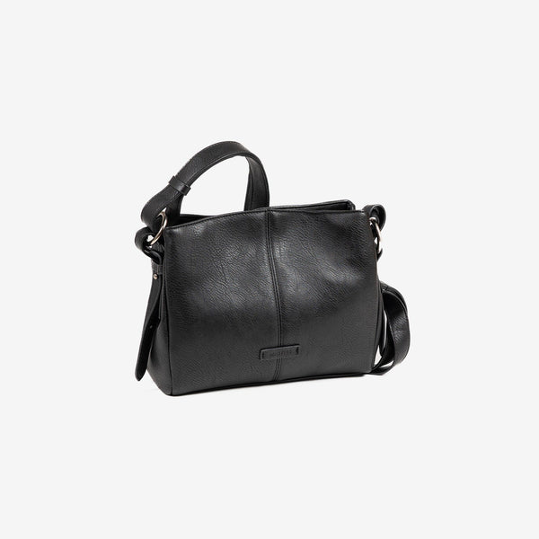 BOLSO DE MUJER, COLOR NEGRO - V, SERIE NEW CLASSIC. 24x19x10.5 CM - Matties Bags
