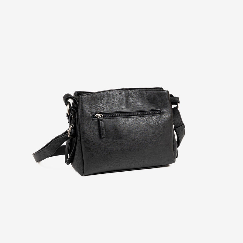 BOLSO DE MUJER, COLOR NEGRO - V, SERIE NEW CLASSIC. 24x19x10.5 CM - Matties Bags