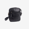 Bolso reportero para hombre, color negro, Colección antic leather. 19x25 cm - Matties Bags