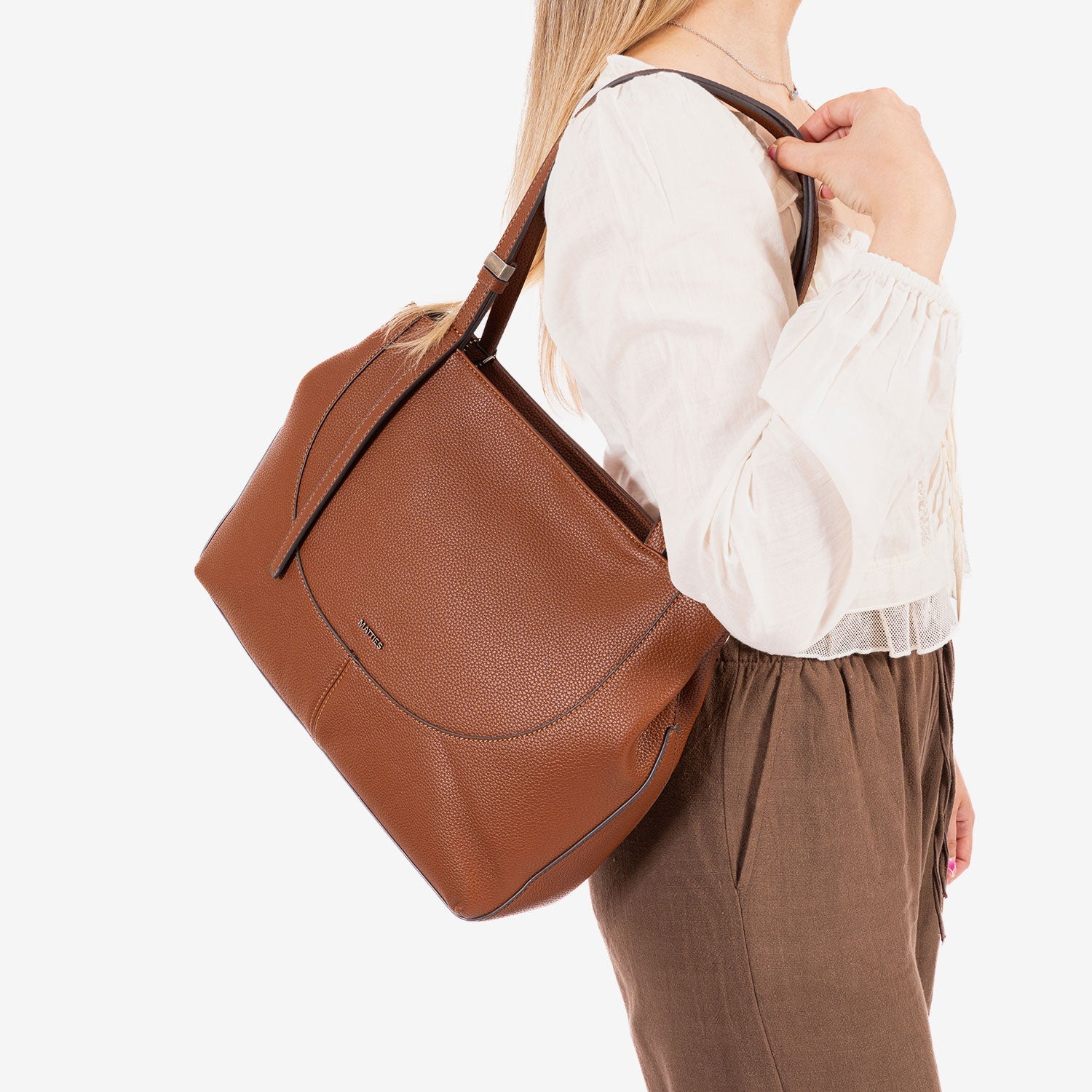 Bolso shopper cerrado con cremallera, Serie cozy. 37x27x12 cm - Matties Bags