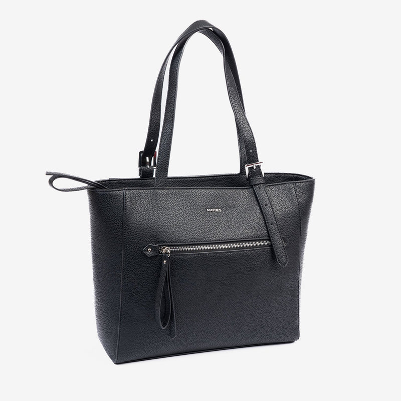 Bolso shopper cerrado con cremallera, Serie ebony. 32x27x11 cm - Matties Bags