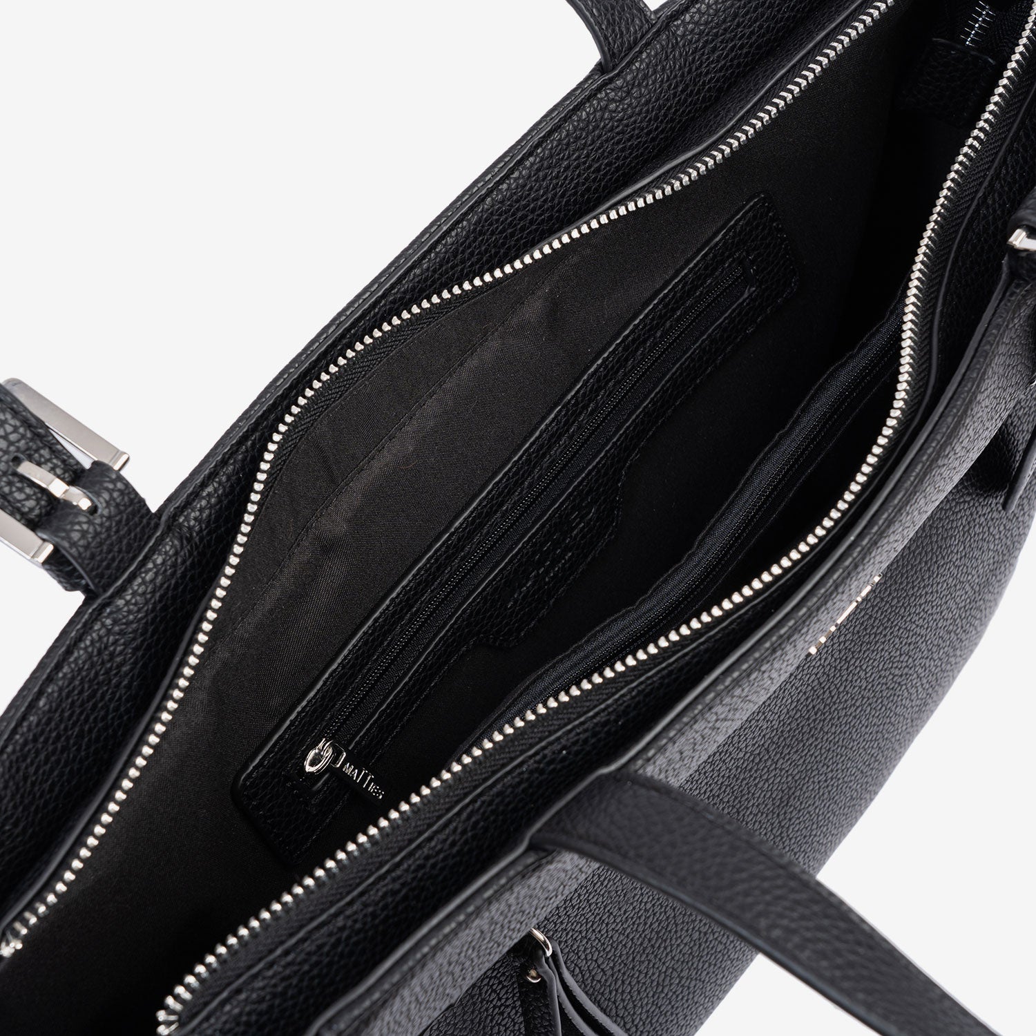 Bolso shopper cerrado con cremallera, Serie ebony. 32x27x11 cm - Matties Bags