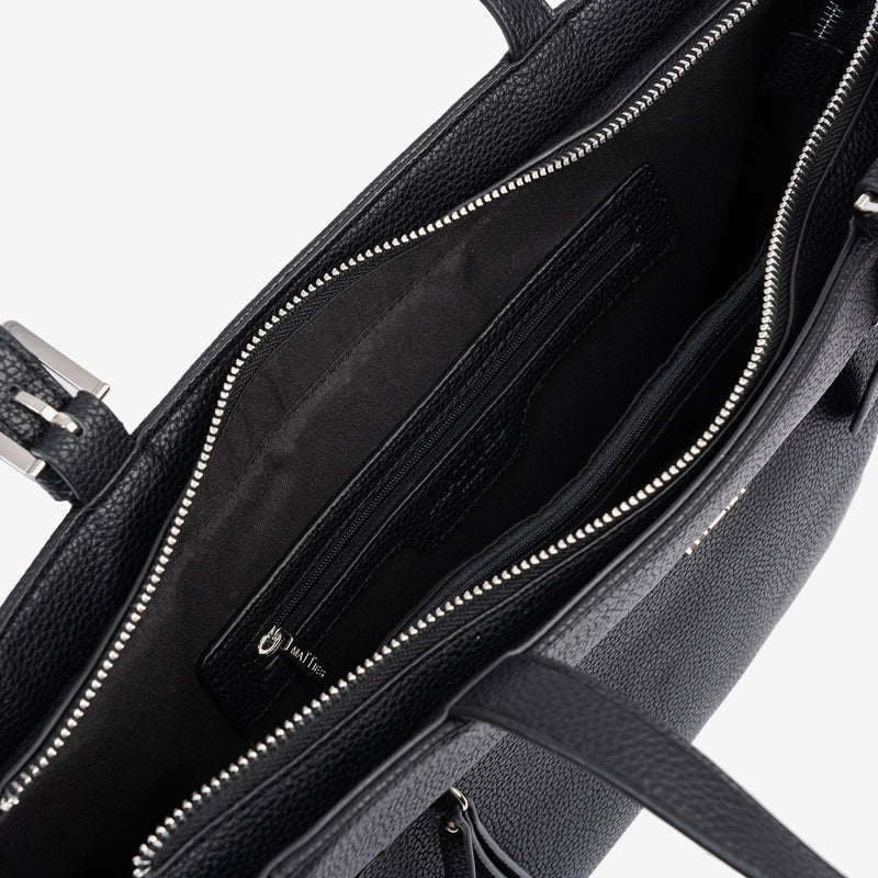 Bolso shopper cerrado con cremallera, Serie ebony. 32x27x11 cm - Matties Bags