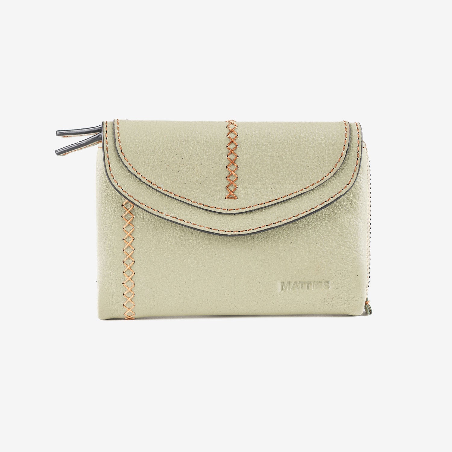 Cartera de piel para mujer, Serie stitch leather. 13.5x9.5 cm - Matties Bags