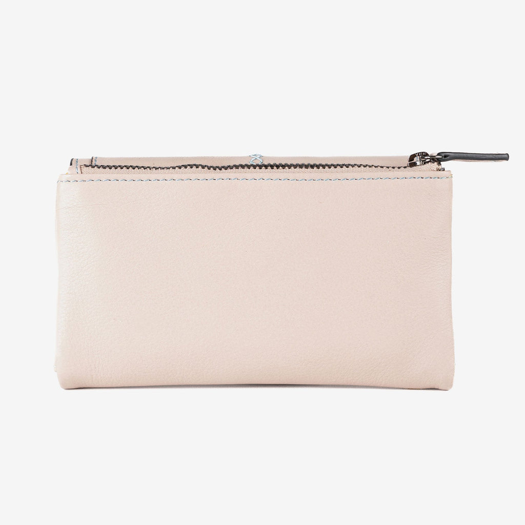 Cartera de piel para mujer, Serie stitch leather. 17x10 cm - Matties Bags