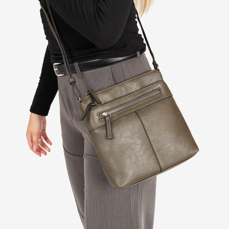 MINI BOLSO BANDOLERA PARA MUJER, SERIE MINIBAGS ESMERALDA. 21x21x6 cm - Matties Bags