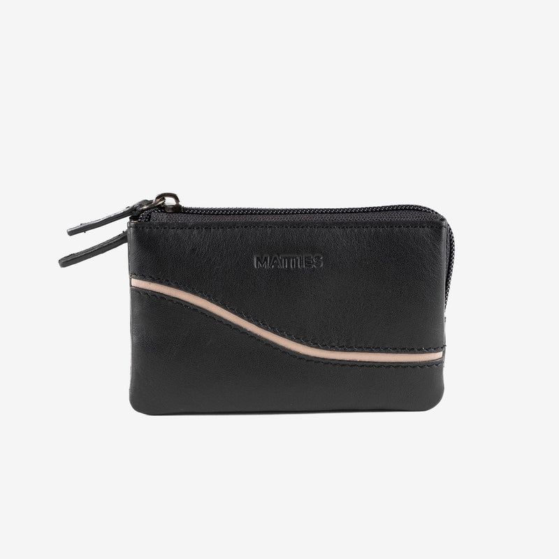 Monedero de piel para mujer, Serie line leather. 12x07 cm - Matties Bags