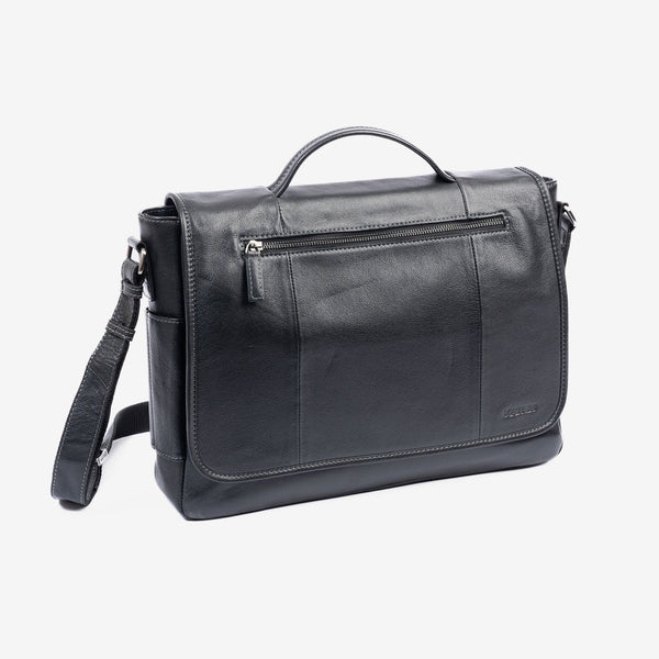 Portafolios para hombre , color negro, Serie Pioneer Leather. 39x29x10 cm - Matties Bags