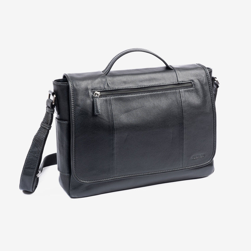 Portafolios para hombre , color negro, Serie Pioneer Leather. 39x29x10 cm - Matties Bags