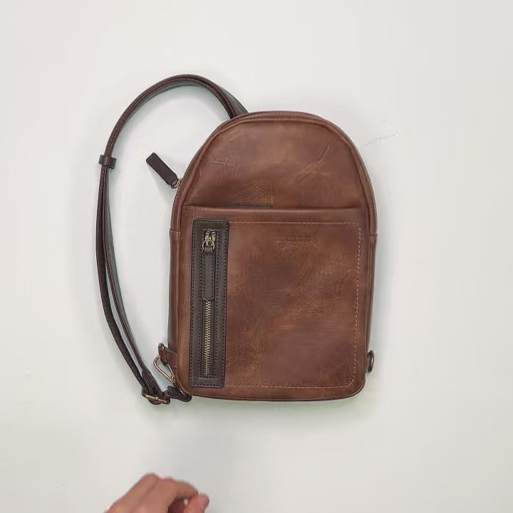 Men's shoulder bag, leather color, Verota Collection. 20x30x05cm