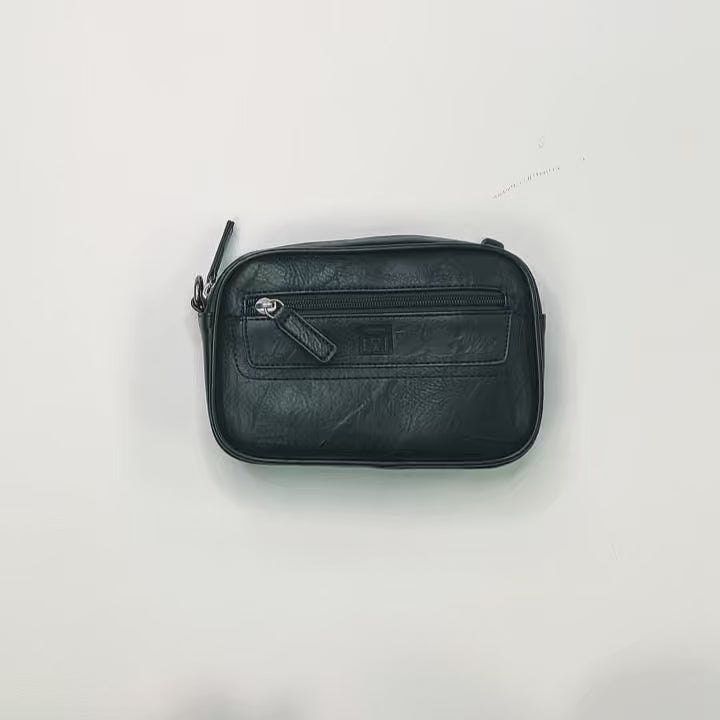 Nappa men's compact handbag or toiletry bag