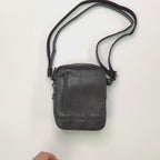 Men's crossbody bag, brown color, Classic Sport Series. 17x22 cm