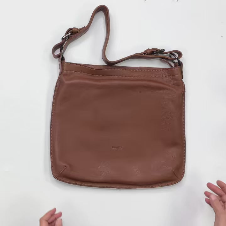 Bolso de hombro Eva de piel natural con bandolera