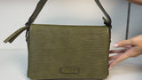 SHOULDER BAG WITH STRAP, GREEN COLOR, ALAMO SERIES. 28x17x07 cm