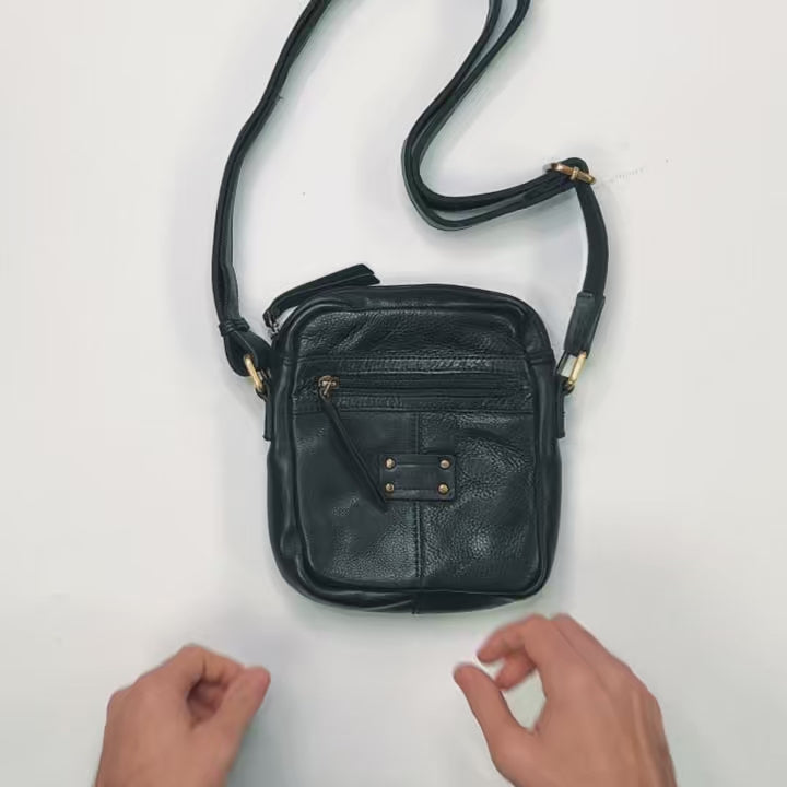 Men's Compact Antique Natural Leather Shoulder Bag