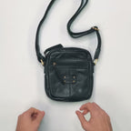 Men's Compact Antique Natural Leather Shoulder Bag