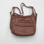 Natural leather convertible shoulder bag/backpack