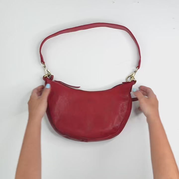 Bolso de hombro de piel natural