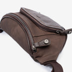 Riñonera para hombre , color marrón, Serie Juvenil. 19x14 cm - Matties Bags