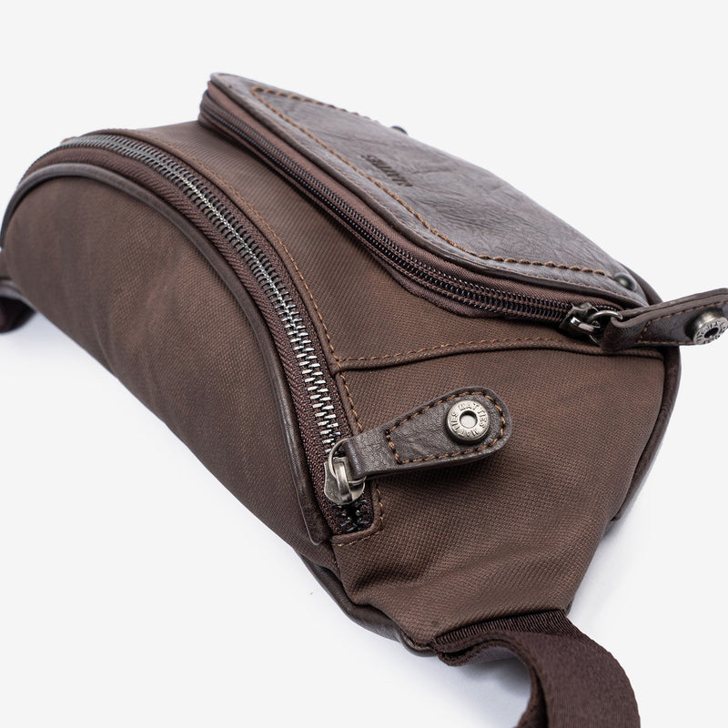 Riñonera para hombre , color marrón, Serie Juvenil. 19x14 cm - Matties Bags