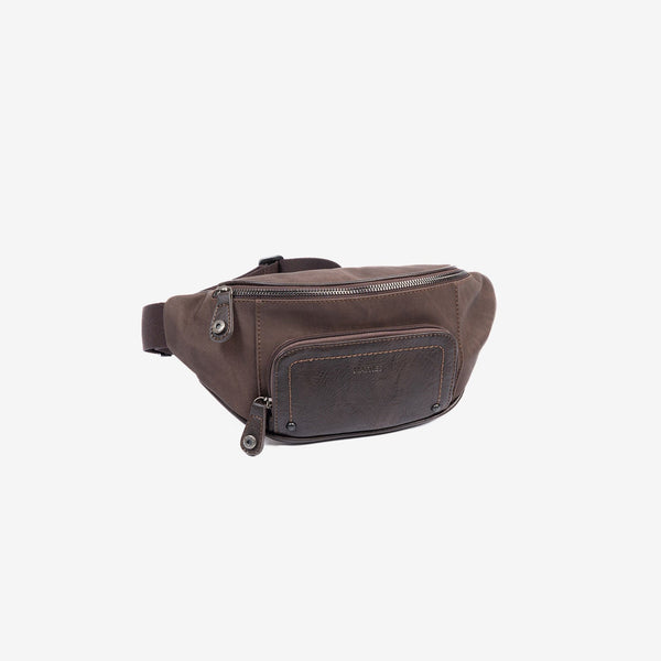 Riñonera para hombre , color marrón, Serie Juvenil. 19x14 cm - Matties Bags