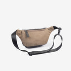 Riñonera para hombre , color marrón, Serie Lona. 30x13 cm - Matties Bags