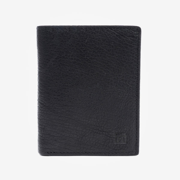 Billetero de piel, color negro, Colección Billeteros piel Wash. 9x11 cm