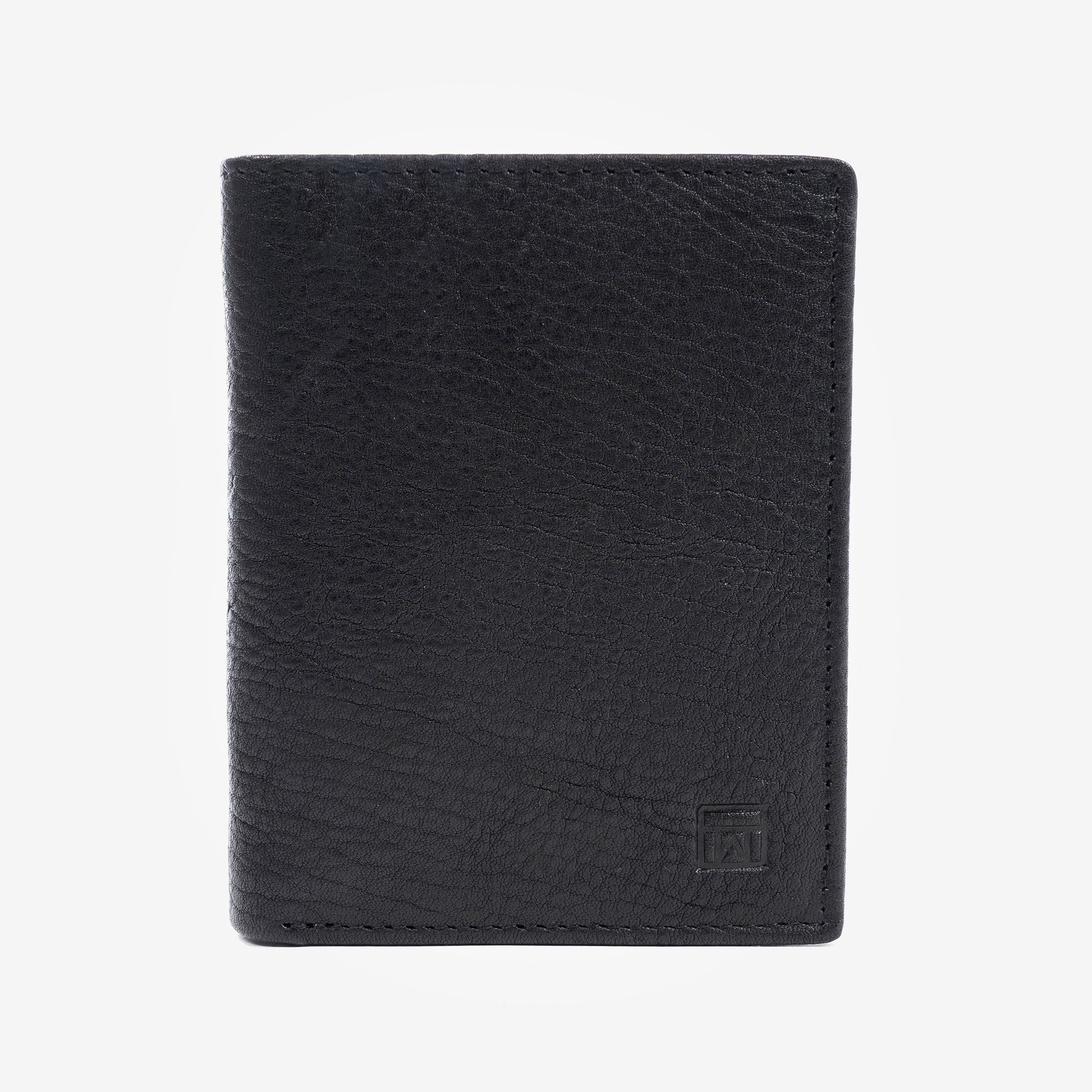 Billetero de piel, negro, Colección Billeteros piel Wash. 9x11 cm