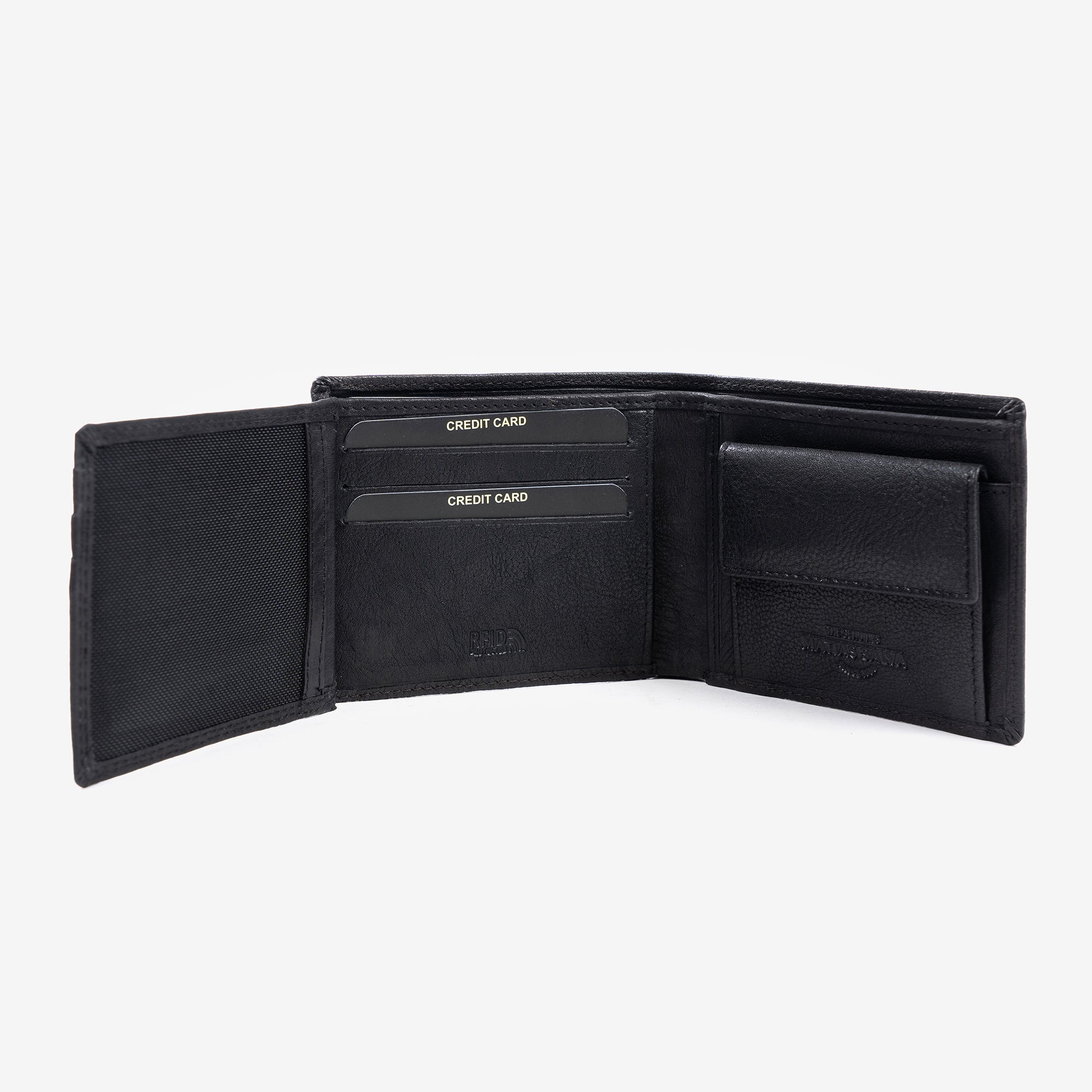 Billetero negro, Colección Billeteros piel Wash. 11x9 cm