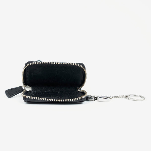 Black leather keychain, Wash Leather Wallets Collection