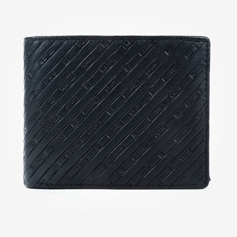 Black leather wallet, Collection Emboss Leather