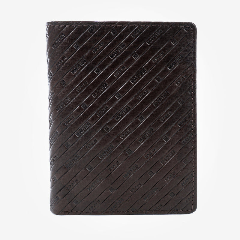 Billetero piel, color marrón, Colección Emboss Leather