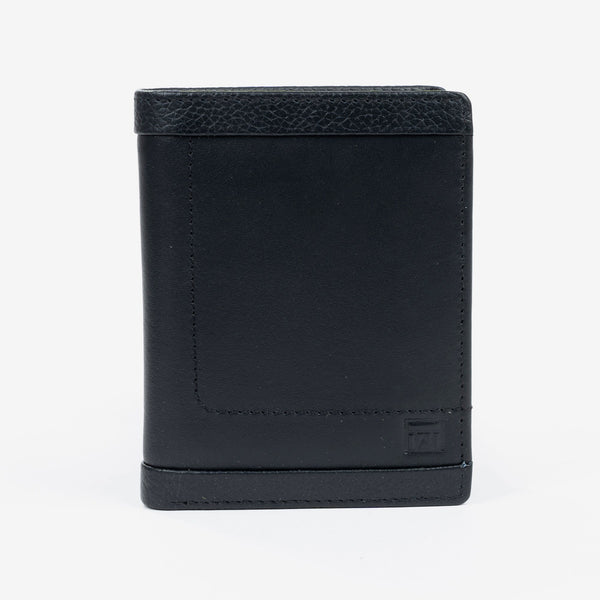 Billetero piel, color negro, Colección Caribu Leather