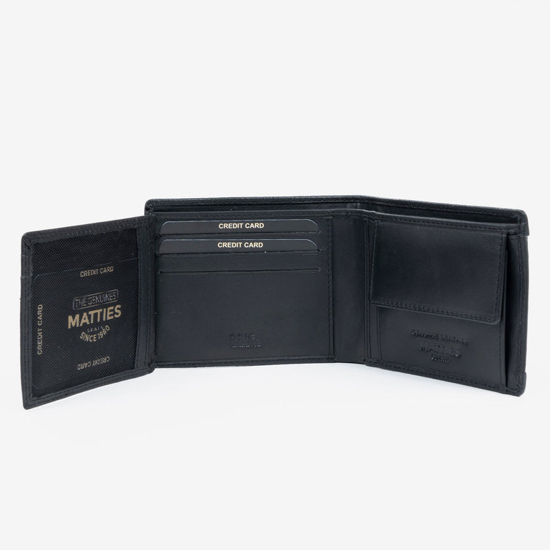 Leather wallet, black color, Caribu Leather Collection