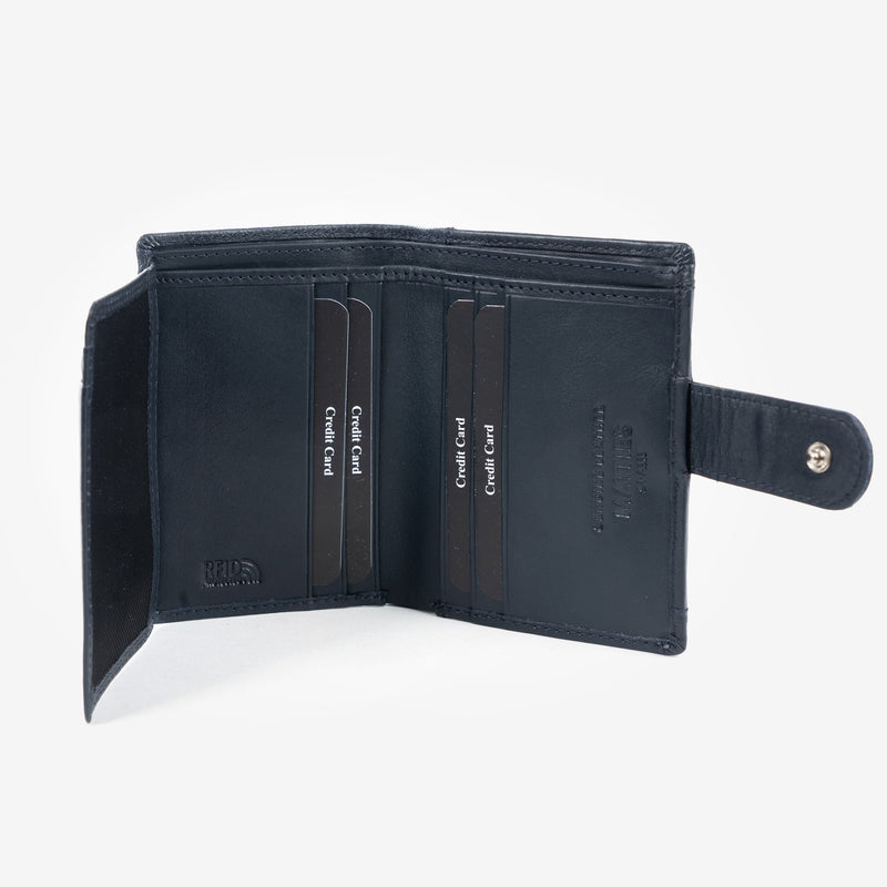 Blue leather wallet, Collection Caribu Leather