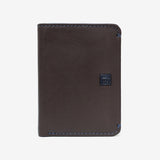 Leather wallet, brown color, New Nappa collection. 8.5x11 cm