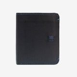 Leather wallet, black color, New Nappa collection. 8.5x10 cm