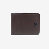 Leather wallet, brown color, New Nappa collection. 10.5x8.5 cm