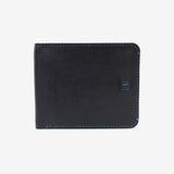 Leather wallet, black color, New Nappa collection. 10.5x8.5 cm