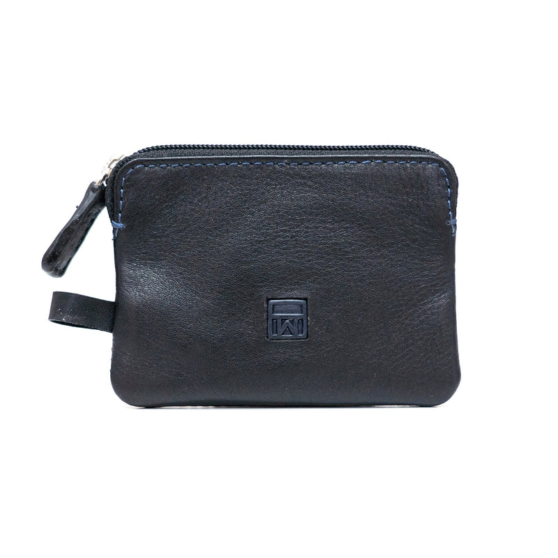 Wallet leather, black color, New Nappa collection. 9.5x7 cm