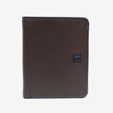 Leather wallet, brown color, New Nappa collection. 9x11 cm